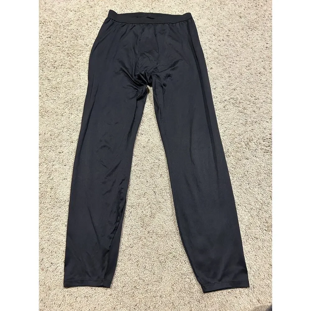 VTG PATAGONIA sz L Men's CAPILENE Base Layer Pants BLACK Long Johns USA Made Y22